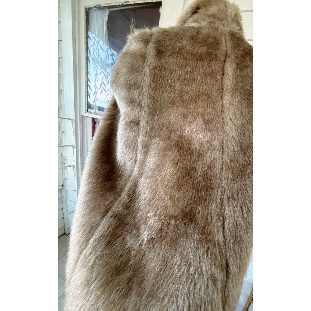 Vintage 60's Faux Fur Stole/Cape/Wrap Warm Beige - Picture 13 of 16